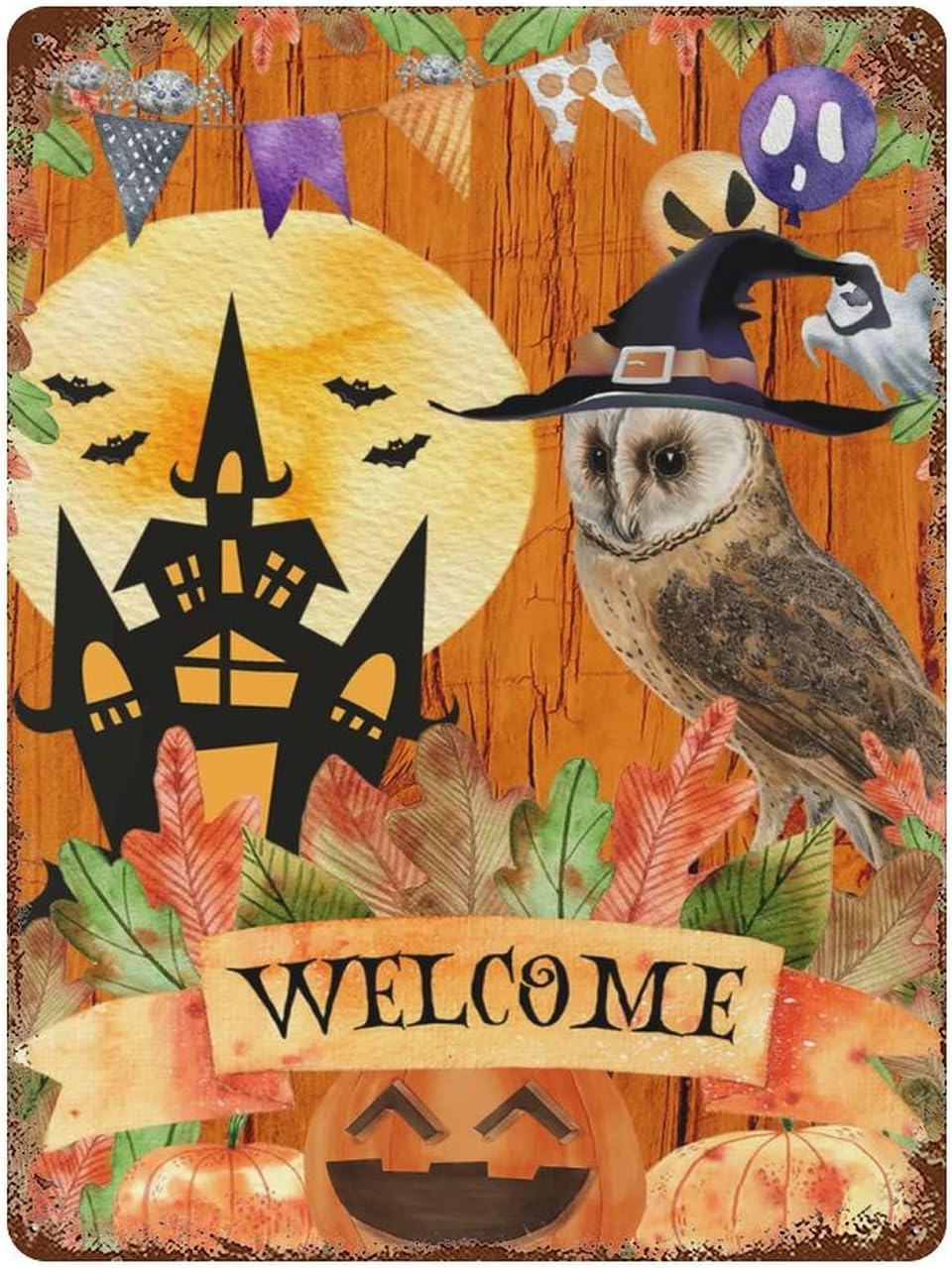 Vintage Halloween Metal Tin Si - Outdoor Hunting House ulasan dan harga