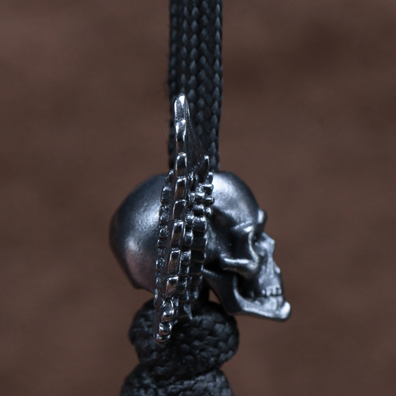 Winged Skull Brass Knife Beads - Paracord Survival Bracelet ulasan dan harga