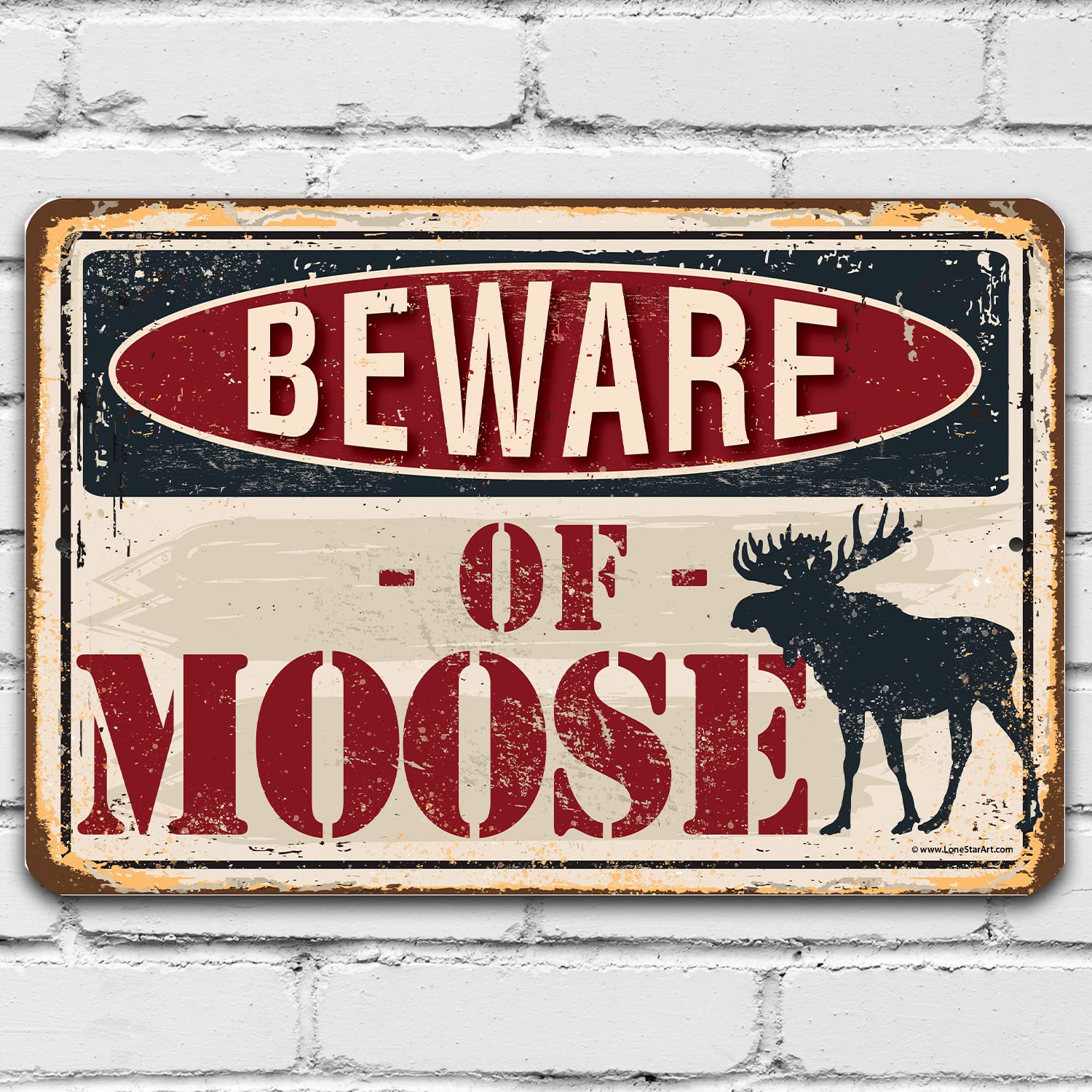 Beware of Moose - Rustic Metal - Outdoor Hunting House ulasan dan harga