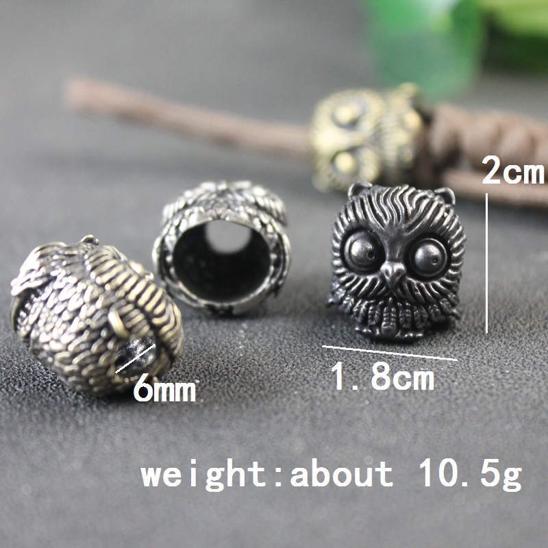 Cute Owl Brass Knife Bead EDC  - Paracord Survival Bracelet ulasan dan harga