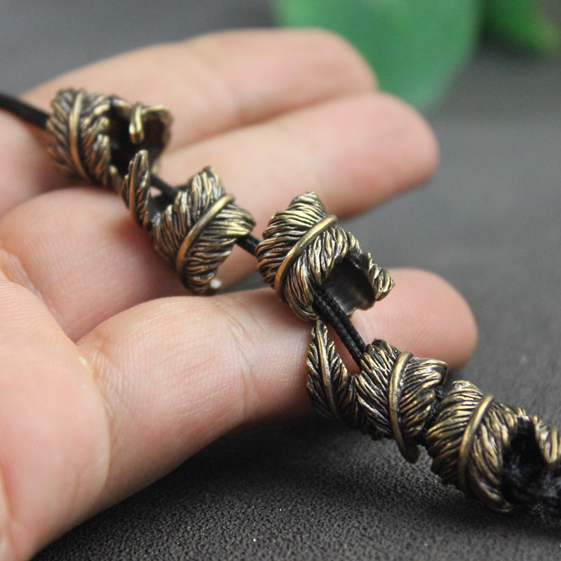 Plume Brass Knife Beads EDC Ou - Paracord Survival Bracelet ulasan dan harga