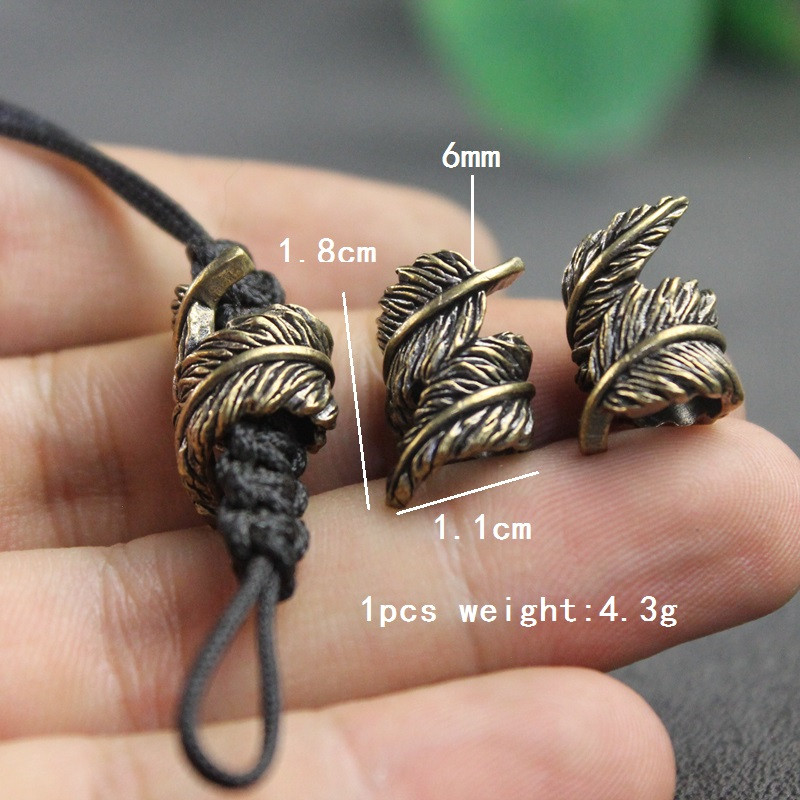 Plume Brass Knife Beads EDC Ou - Paracord Survival Bracelet ulasan dan harga