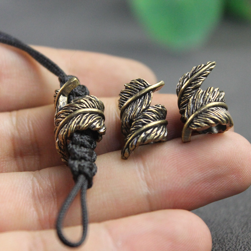 Plume Brass Knife Beads EDC Ou - Paracord Survival Bracelet ulasan dan harga