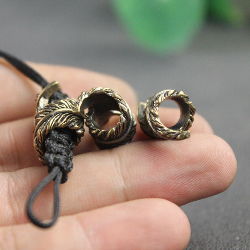 Plume Brass Knife Beads EDC Ou - Paracord Survival Bracelet ulasan dan harga