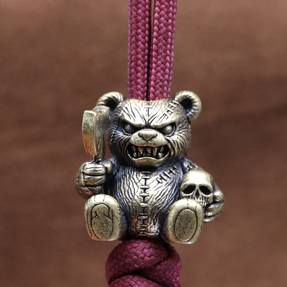 Axe Bear Brass Knife Bead Skul - Paracord Survival Bracelet ulasan dan harga