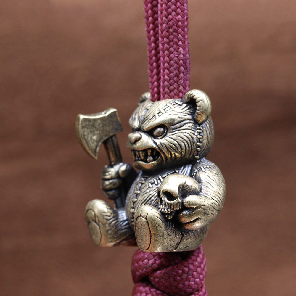 Axe Bear Brass Knife Bead Skul - Paracord Survival Bracelet ulasan dan harga