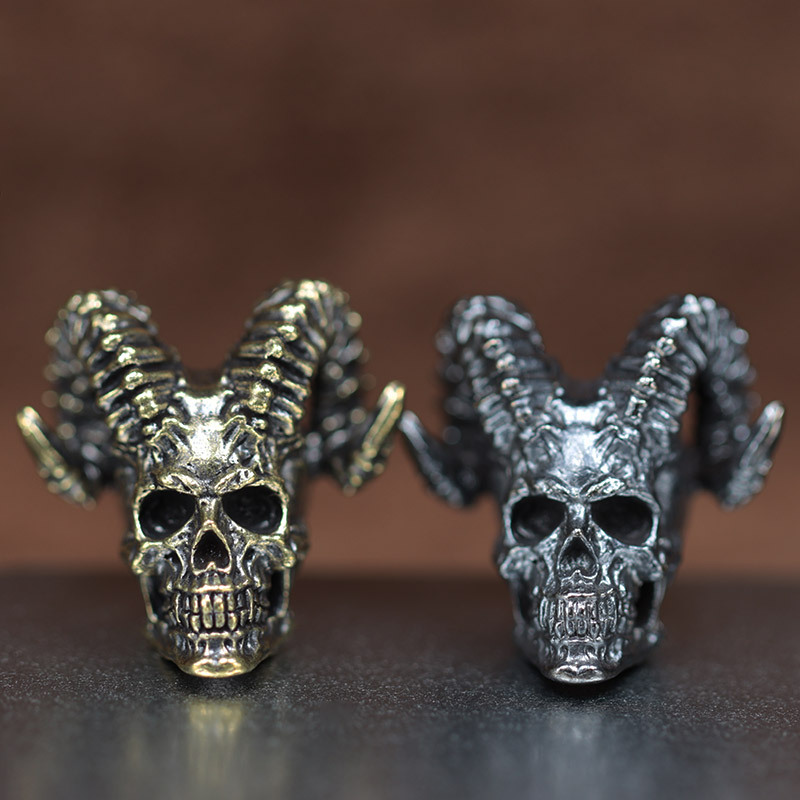 Goat Horn Skull Head Brass Kni - Paracord Survival Bracelet ulasan dan harga