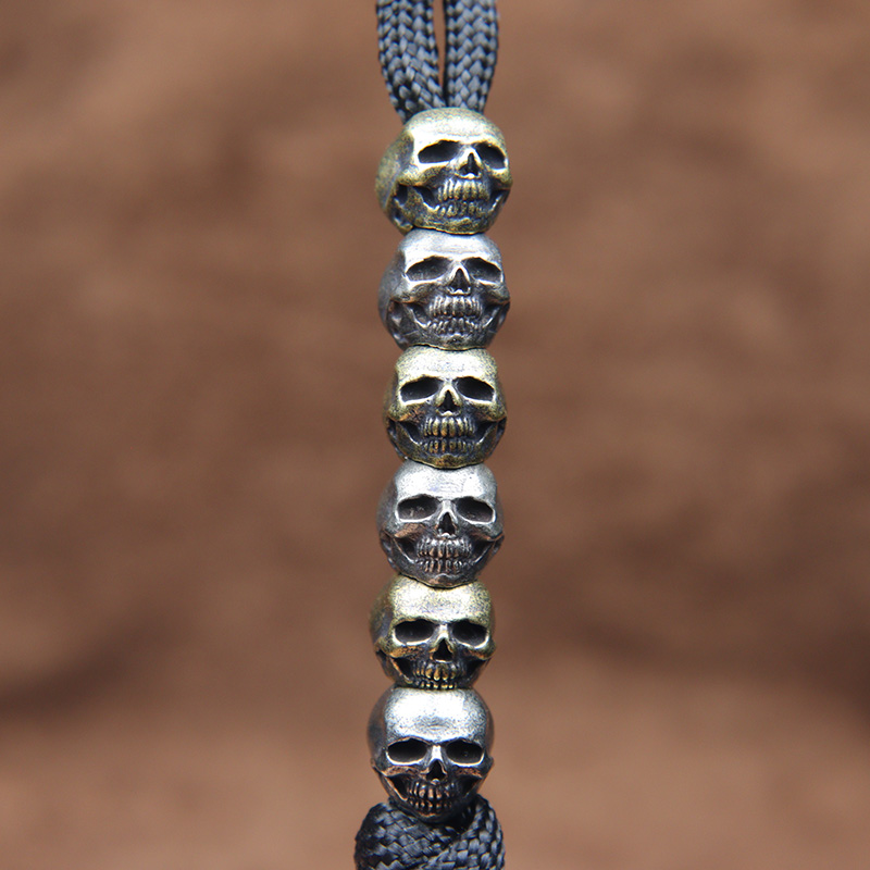 Mini Skull Head Brass Knife Be - Paracord Survival Bracelet ulasan dan harga