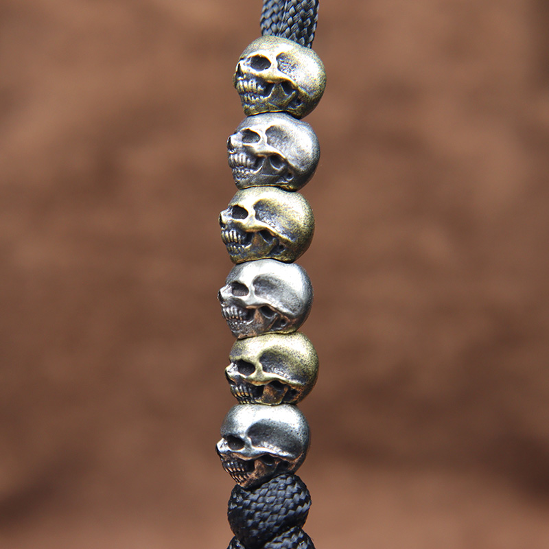 Mini Skull Head Brass Knife Be - Paracord Survival Bracelet ulasan dan harga