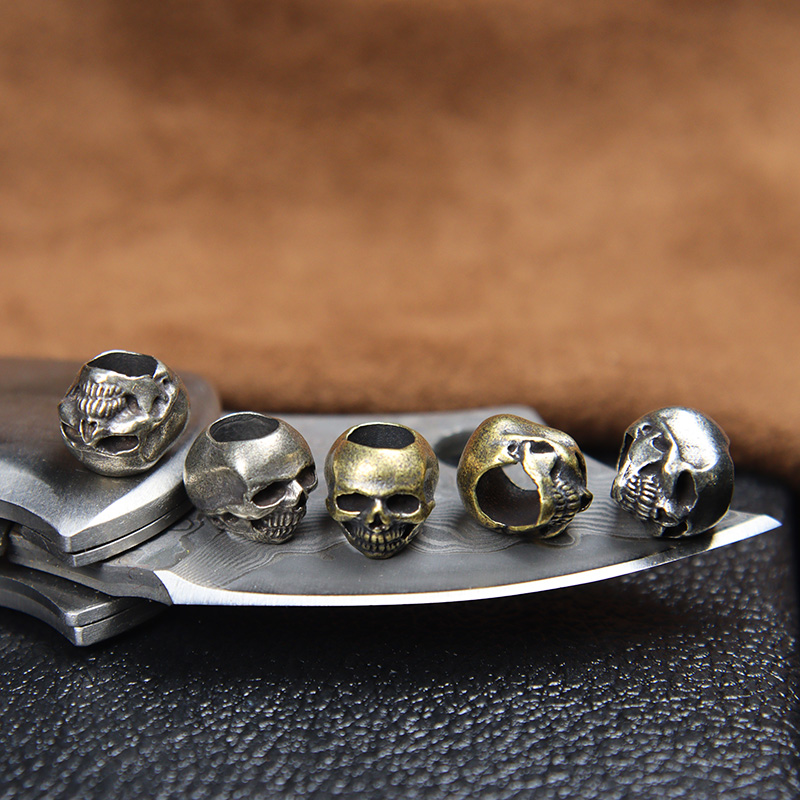 Mini Skull Head Brass Knife Be - Paracord Survival Bracelet ulasan dan harga
