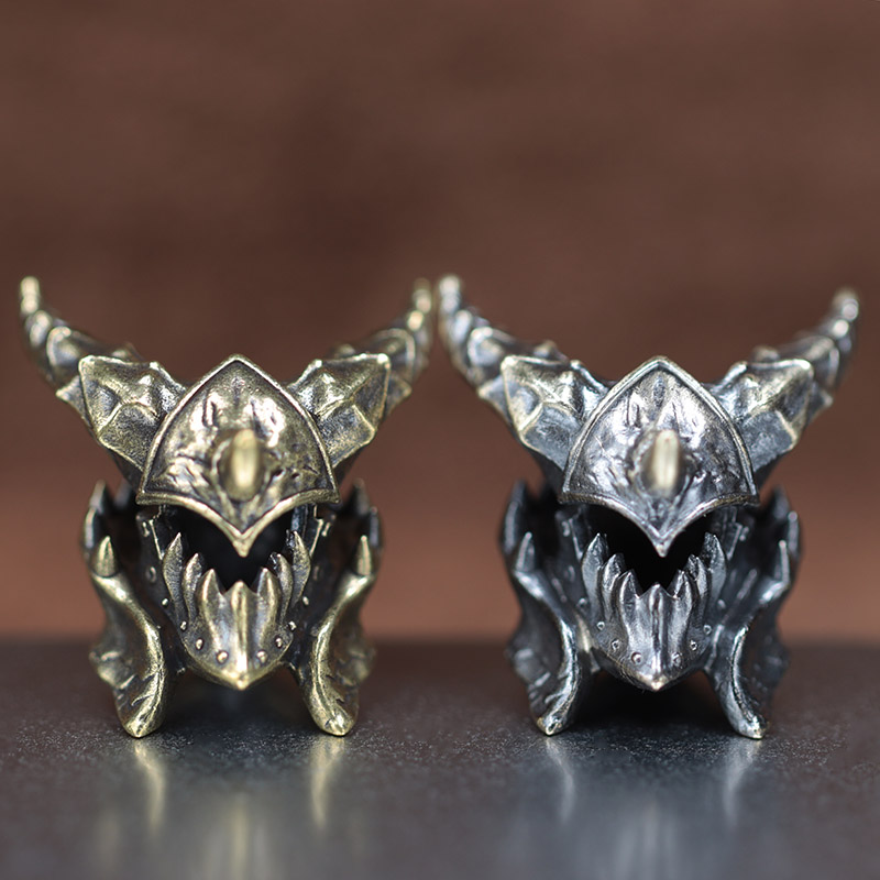 Death Helmet Brass Knife Beads - Paracord Survival Bracelet ulasan dan harga
