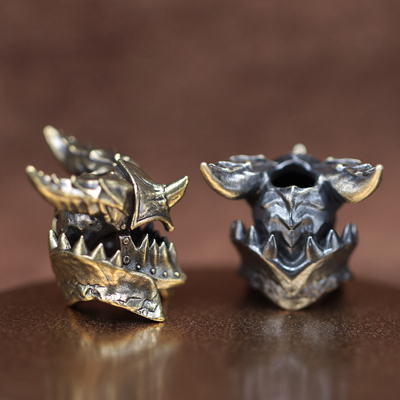 Death Helmet Brass Knife Beads - Paracord Survival Bracelet ulasan dan harga
